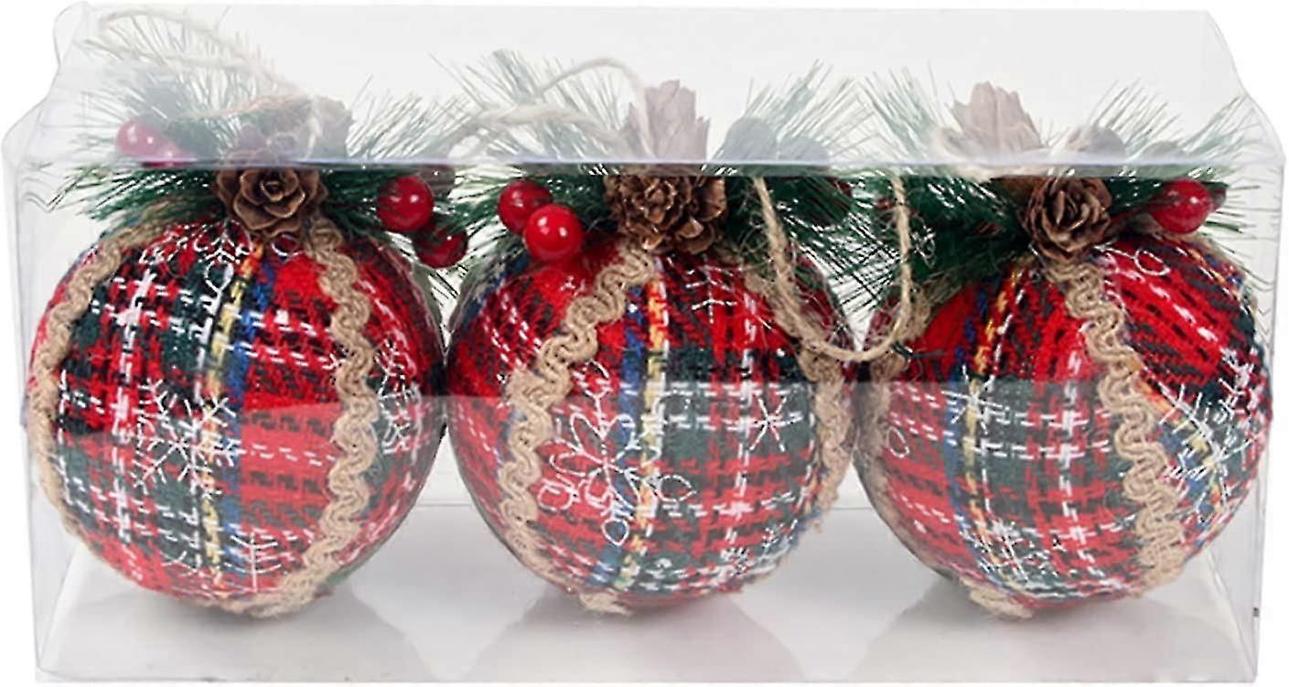 Set Of 3 Christmas Balls For Decorating Fir Tree, Tree Christmas Balls