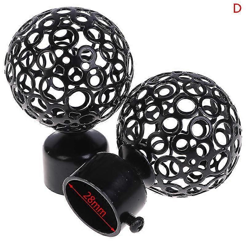 2pcs 22mm 28mm Dia Drapery Curtain Rods Iron Ends Caps Accesorios