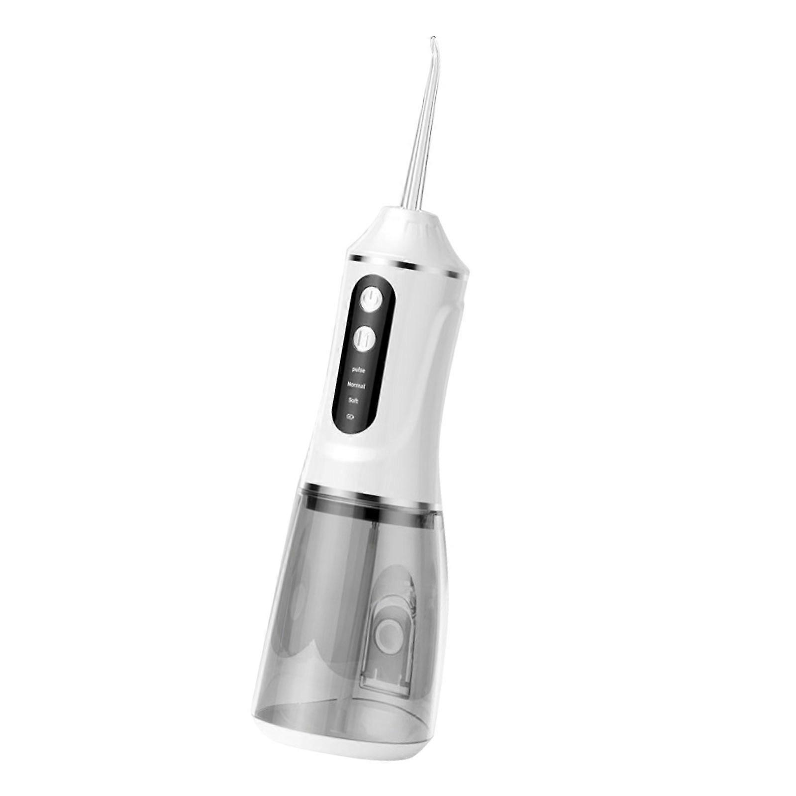 Intelligent Mobile Water Flosser For Clamps And Sensitive Mouths 1600PM Motor 380ML Cistern 0.6mm Extreme Fine Stream Type CREATE Fast Charging  White