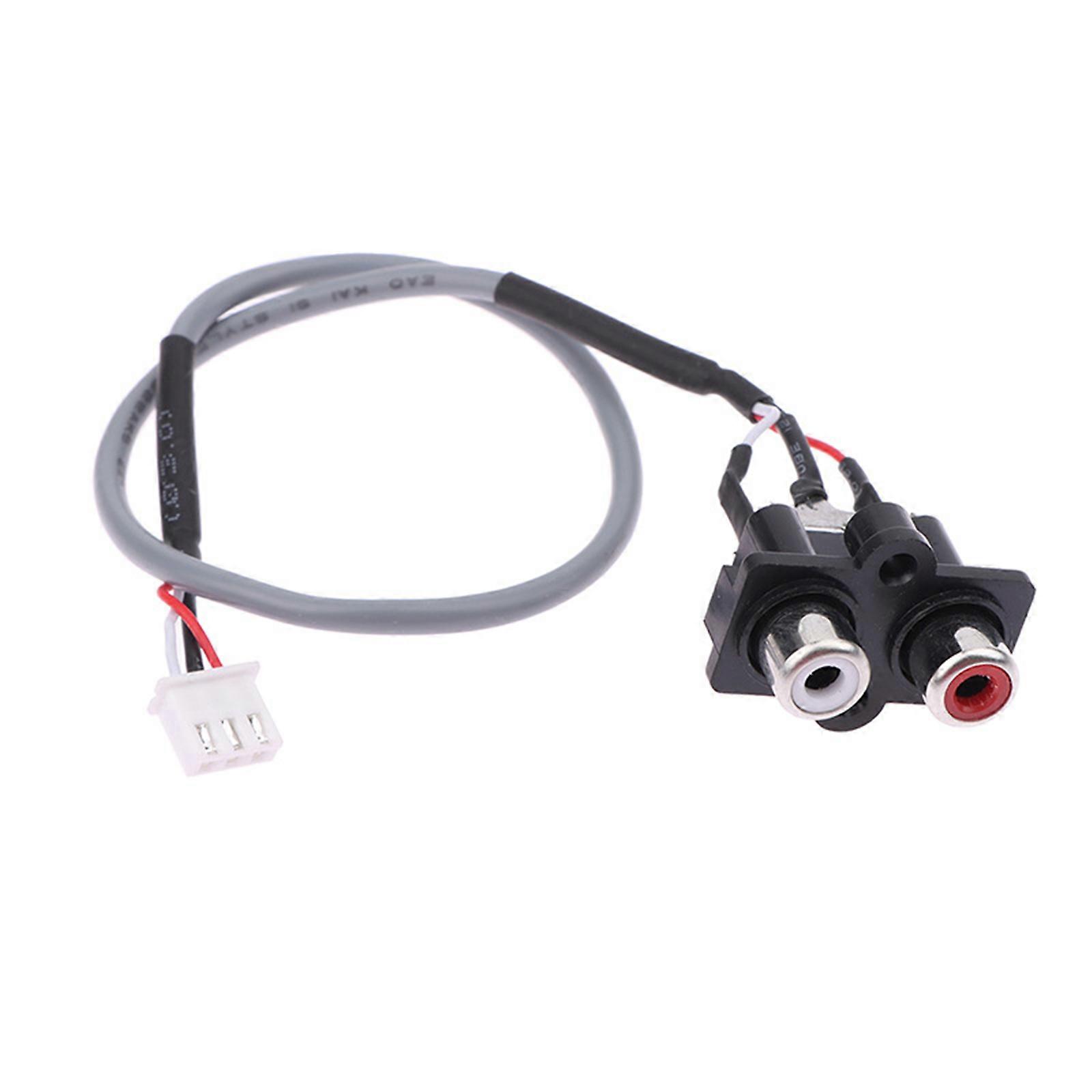 Double Channel Panel Mount Connectors Audios Input Socket With 11.81Inch Cord AntiOxidation Metal Audios Cable Multicolor