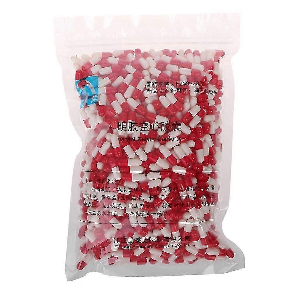 1000PCS Gelatin Empty Capsules Hollow Gelatin Capsules Empty for Pill Capsule 0#