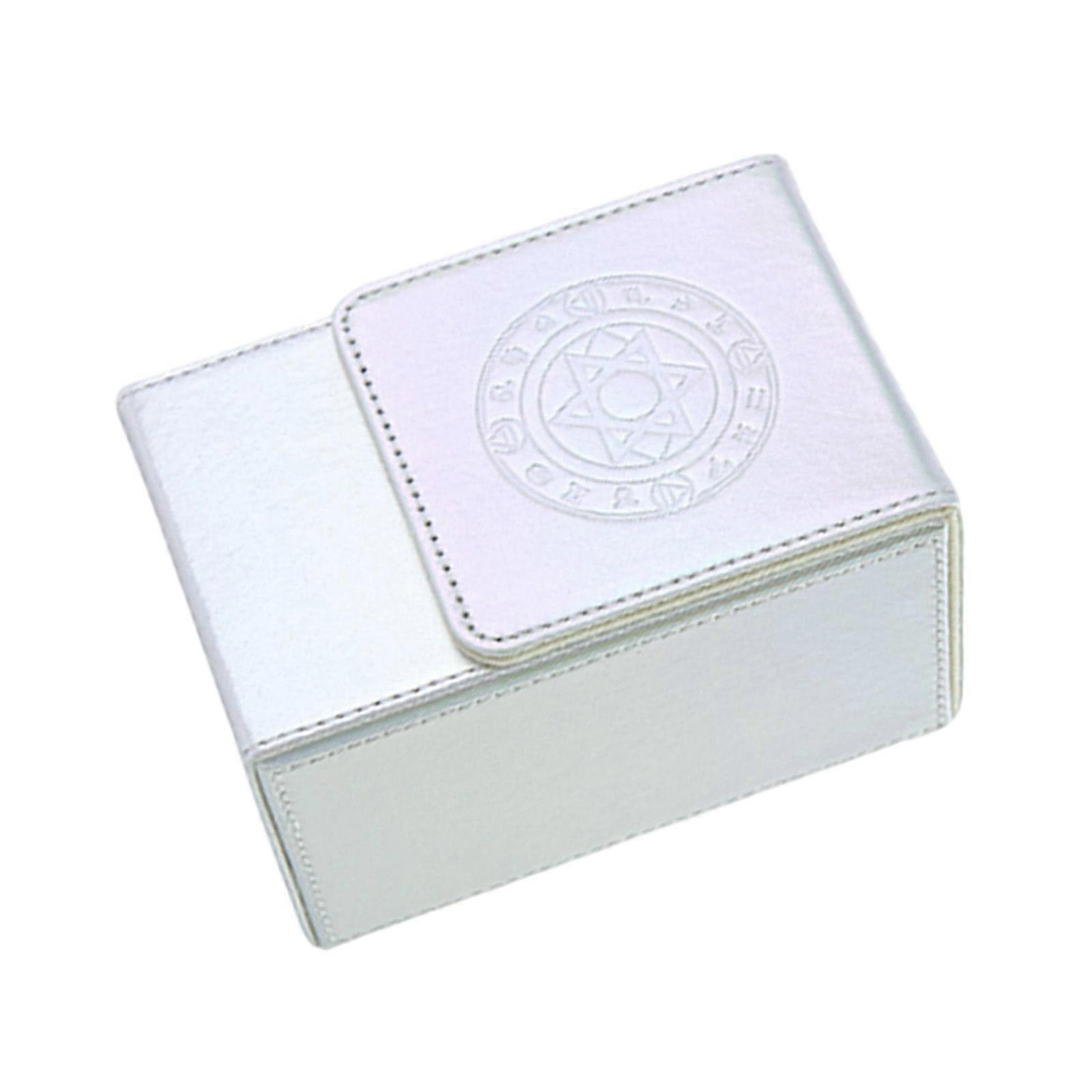 Large Magnetic Ending Divination Card Storage Box Additional PU Leather Planner For Multiple Decks And Accessories  Gradient white