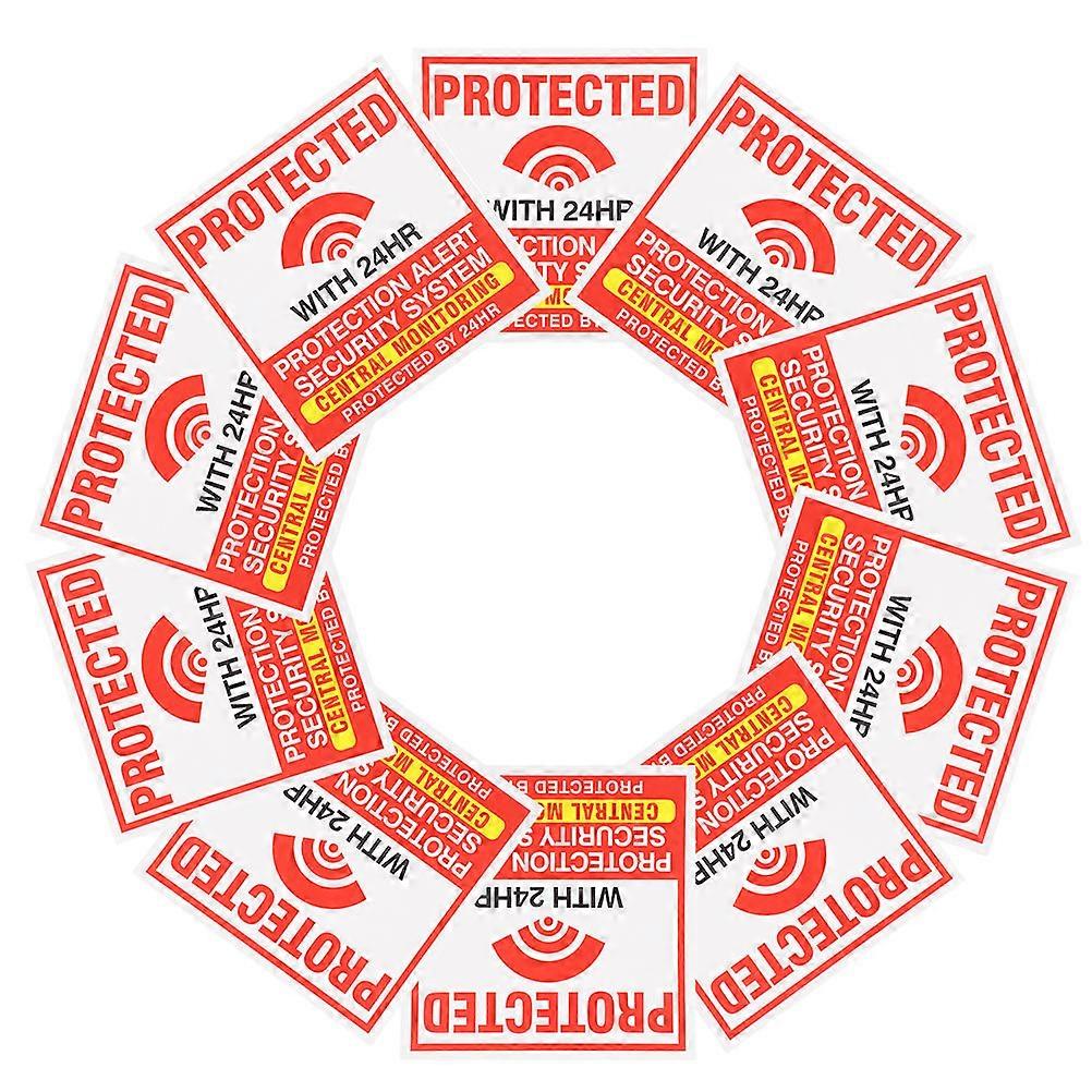 Security Alarm Window Stickers Self-Adhesive Warning Decals for Doors 50 Sheets