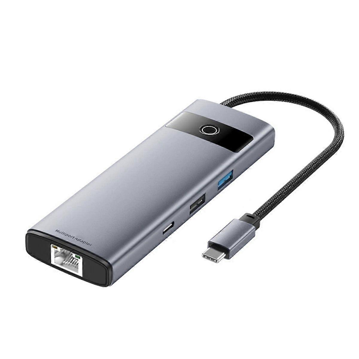 Type-C HUB USB-C Dock Station Adapter 4K -Compatible PD100W USB 3.0 100Mbps Ethernet Port for PC L