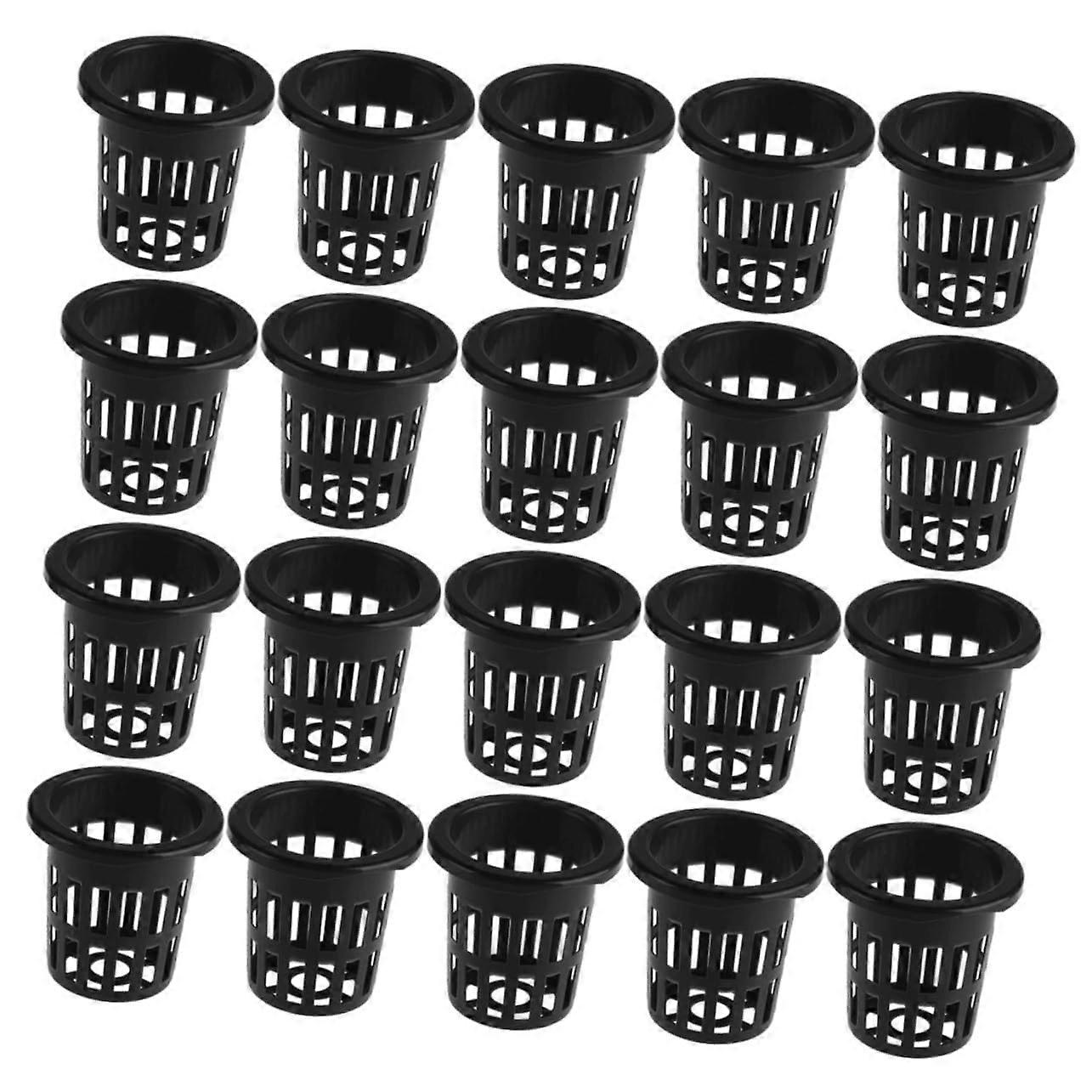 50pcs Hydroponic Net Pots Black Root Control Baskets for Soilless Vegetable Planting Garden Balcony