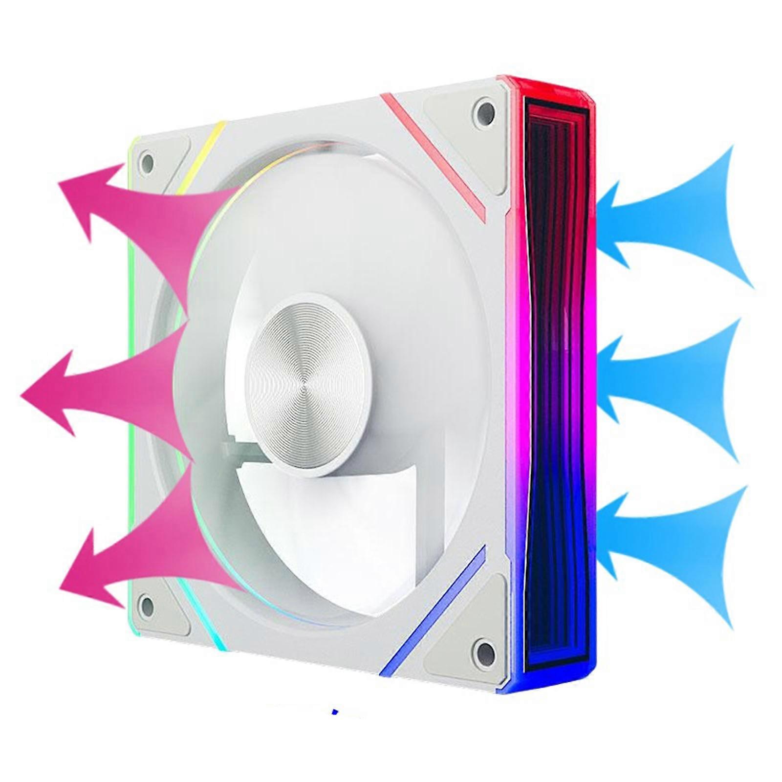 120mm Fan 12V 4PIN ARGB Fan Quiet Operation PWM Temperature Control for Desktop Computer Case Chassis Radiator Multicolor