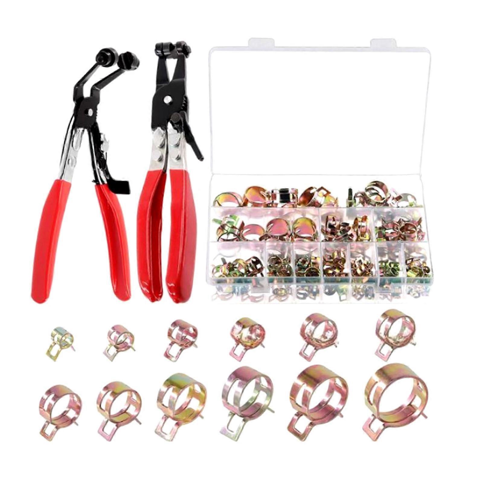 Set of 122 Practical Spring Steel Pipes Clamps With Rubber Lining Accessory for Secure Automotive and Boats Wiring Multicolor