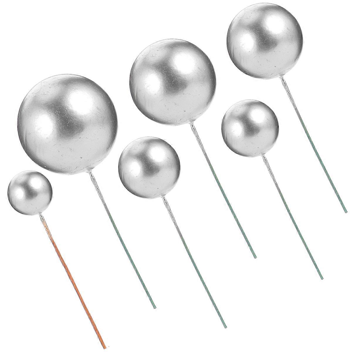 30 Pcs Ball Shape Cake Topper Decorative Birthday Cake Dessert Props