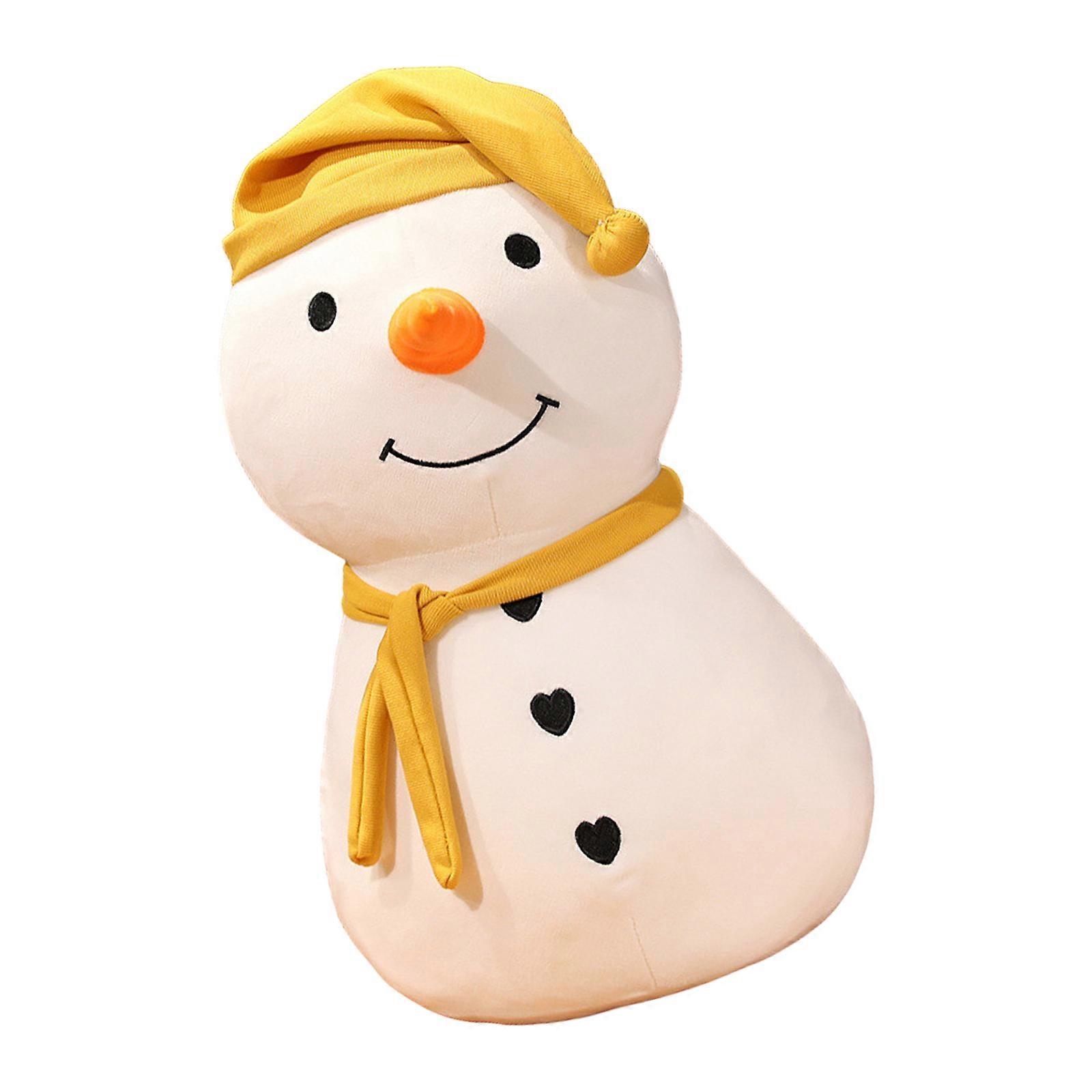 Practical Cuddly Snowmans Stuffed Toy Sturdy Plush Beanbag Home Decoration Accessory for Kids Playing and Display  Yellow S