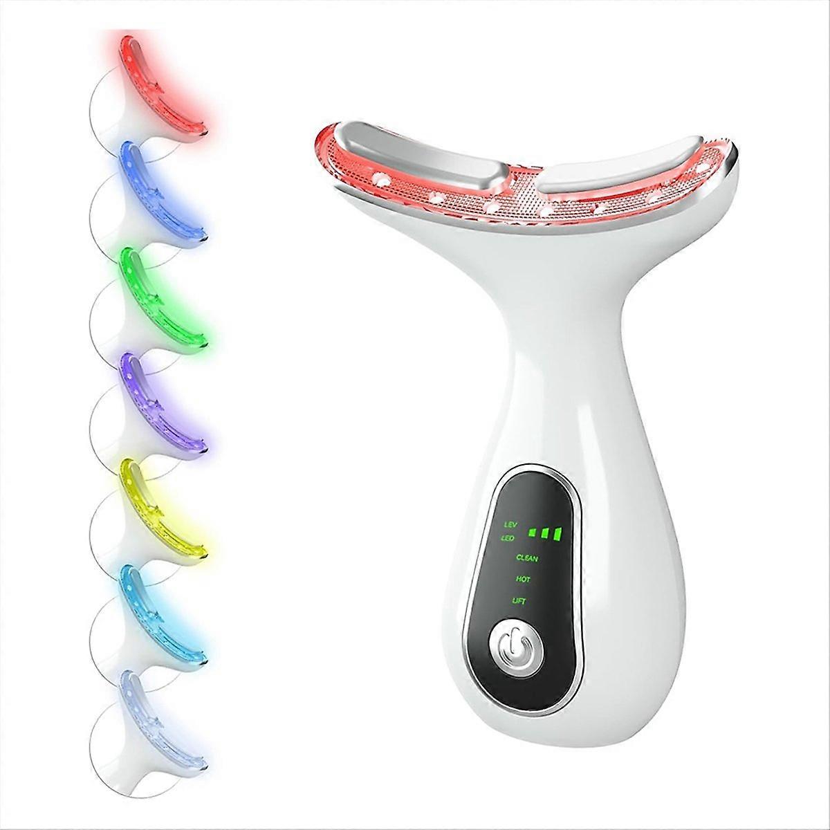 Massager 7 Color Face Lift Device for Face and Neck Massage with 113°F & Vibration & Clean Multifun