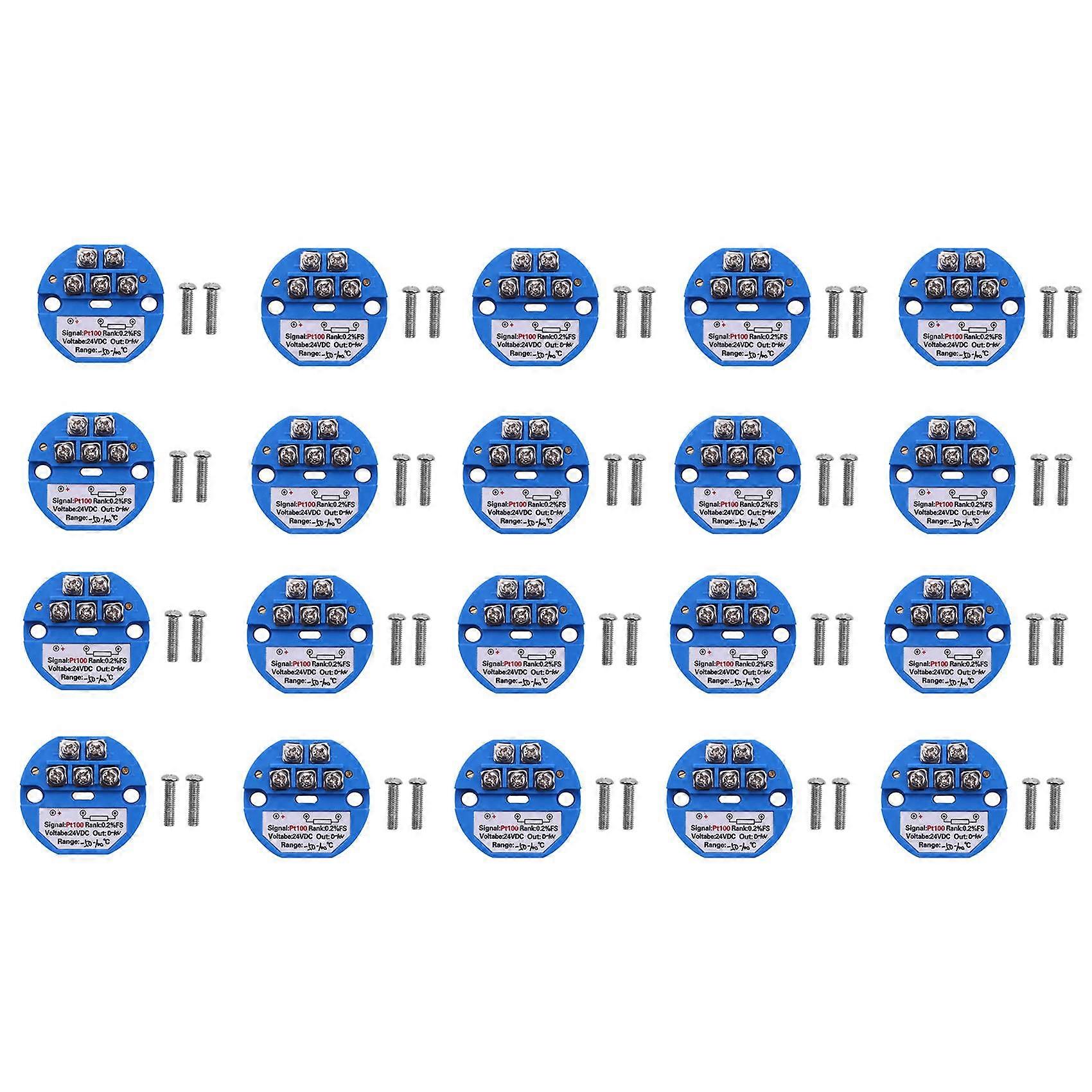 20X RTD PT100 Temperature Transmitter DC24V Minus 50 - 100 Degree Output 0-10V