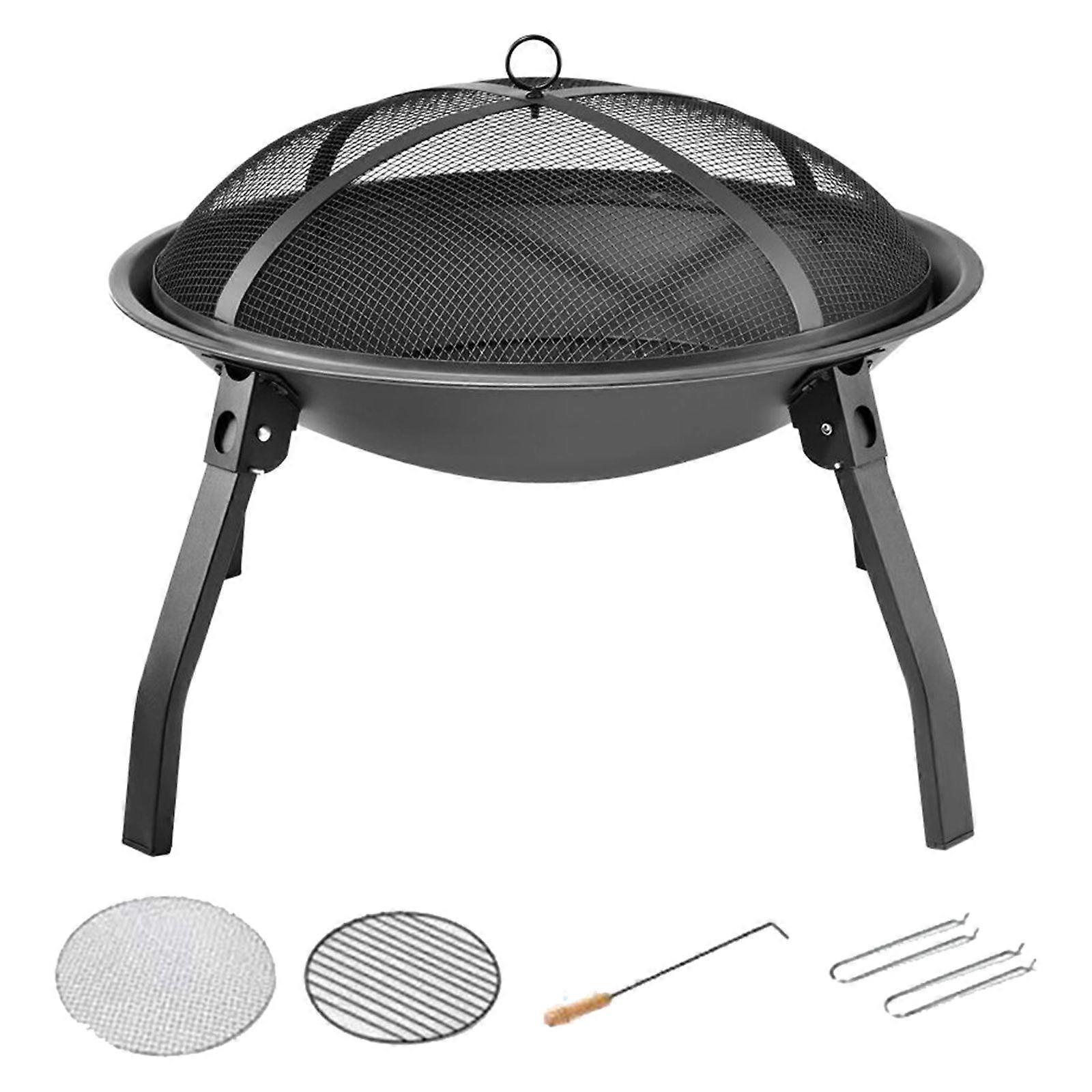 Multifunctional Outdoor Fire Pit Grills and Heater Foldable Iron Efficient Burning for Cold Weather Activity Multicolor
