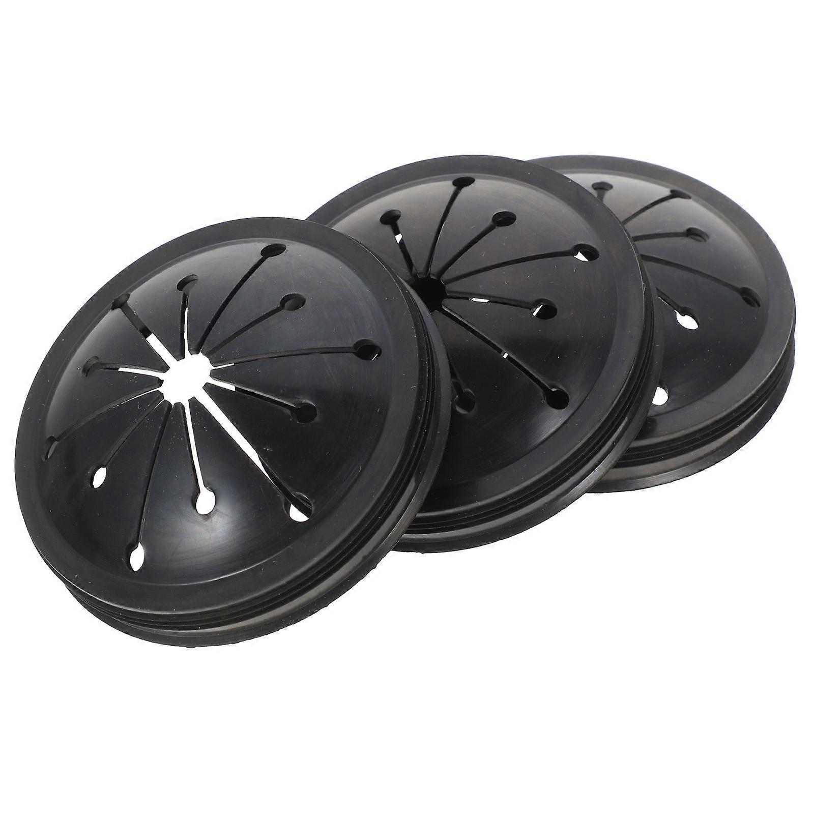 Garbage Disposal Drain Cover Food Sink Baffle For Garbage Disposal System Black 7.9X7.9X2CM Noise Reduction 3Pcs