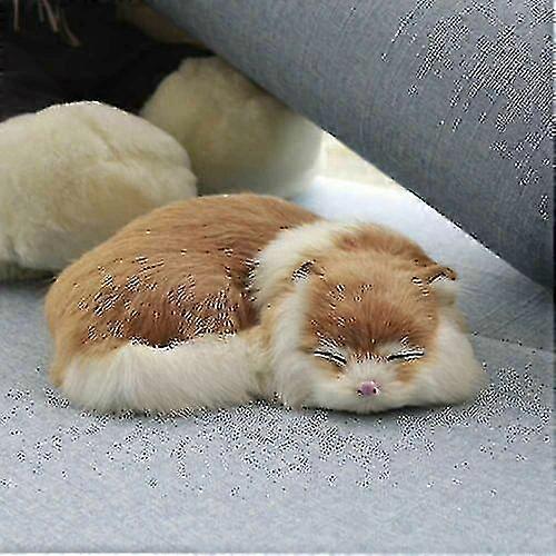 Realistic Cat Plush Toy with Lifelike Sleeping Pose for Interior