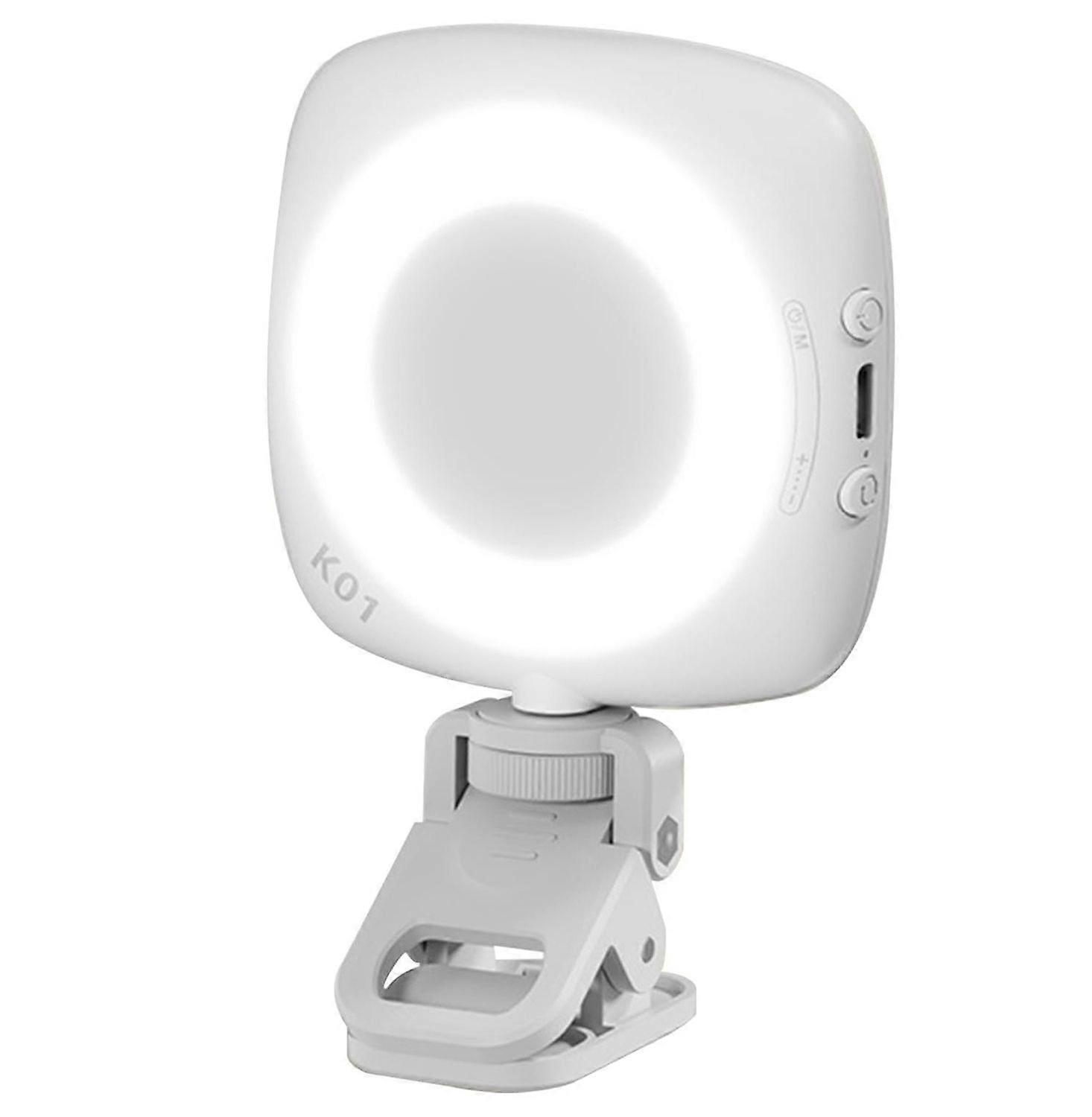 Phone Selfie Light, 3-Color Adjustable Rotating Fill Light with Mirror, Rechargeable