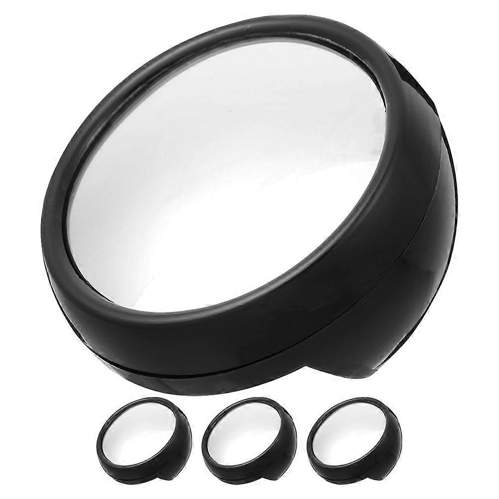 Computer Magnifier Black Rear View Mirror for Office Desk Safety 4Pcs Set