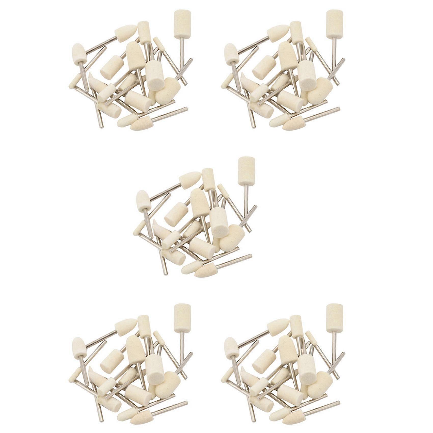 100Pcs Wool Felt Mounted Mandrel Polishing Buffing Wheels Grinding Bits Grinder Head Polish Watch Jewelry Rotary Tool