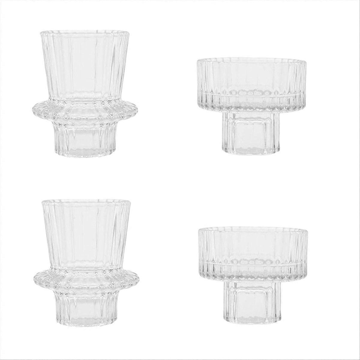 Glass Candle Holders Taper Candlestick Holder for Wedding Decor, A
