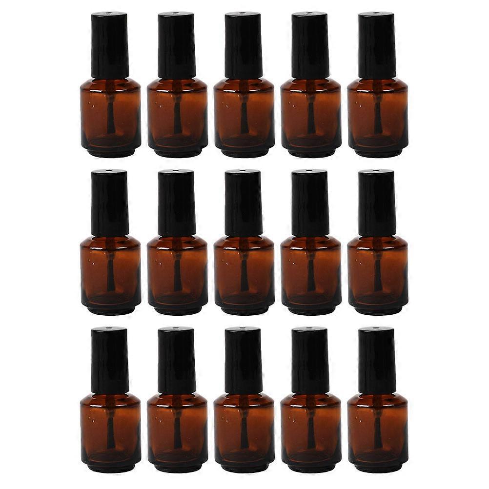 15pcs Empty DIY Nail Polish Bottles with Brush Cylindrical Glass Vials 8ml