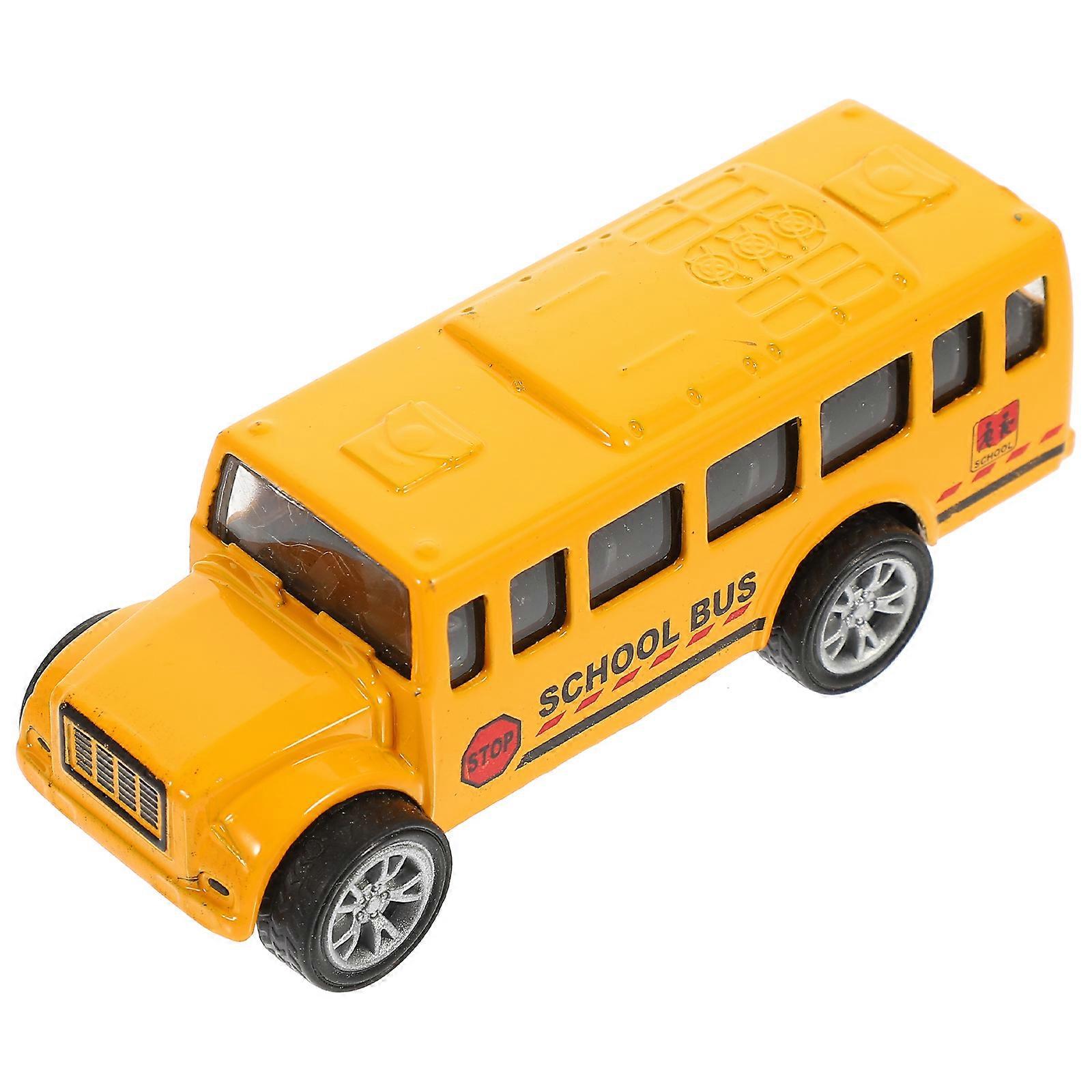 Realistic Inertia Bus Model Toy for Kids Learning 4Pcs Bus Toy