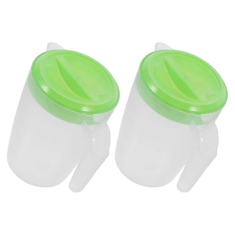 Plastic Cold Water Pitcher for Beverage Container 2Pcs with Leakproof Lid