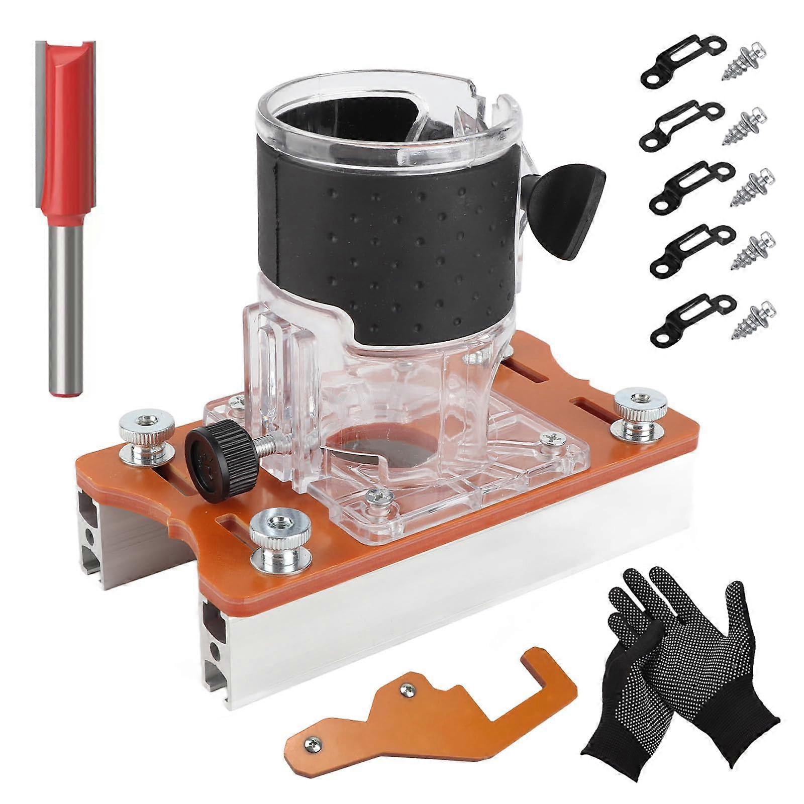 2 in 1 Wood Router Base with Precision 65mm Positioning, Adjustable Trim Router Base for Woodworking