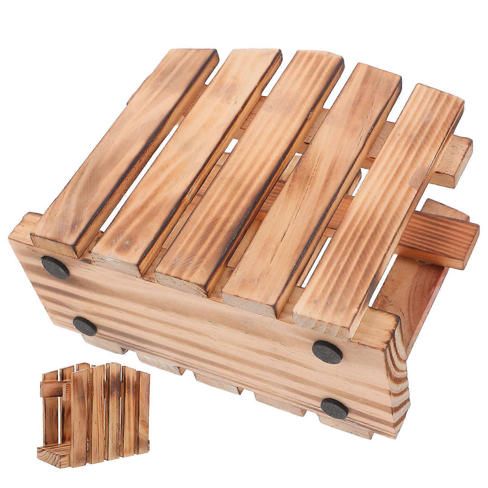 Farmhouse Napkin Holder for Table with Rustic Wood Design