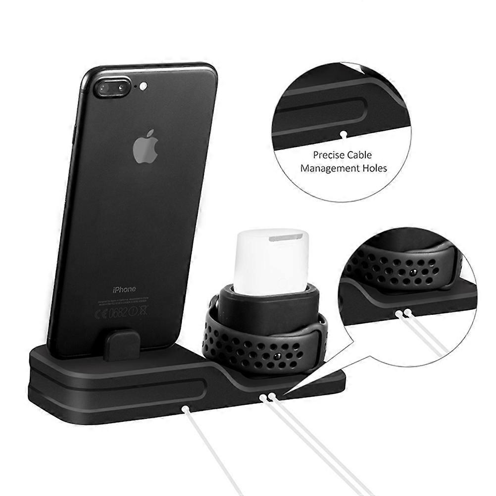 Black Hand Watch Holder Charging Stand Base for Holding Use 3 in 1 Multi