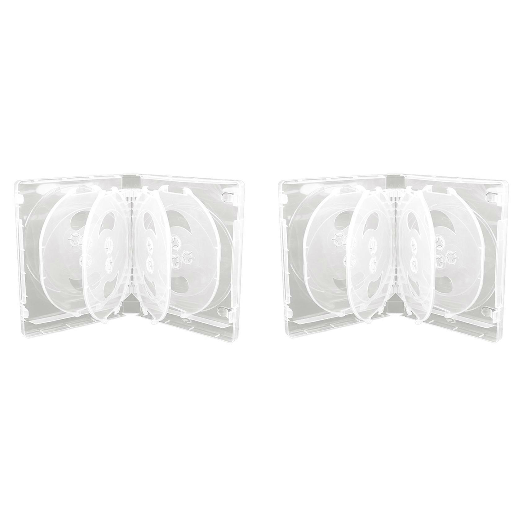2X CD Storage Box 10-Piece Pack CD Case Plastic Double-Sided CD Storage Car CD Case Thickened DVD Case,White