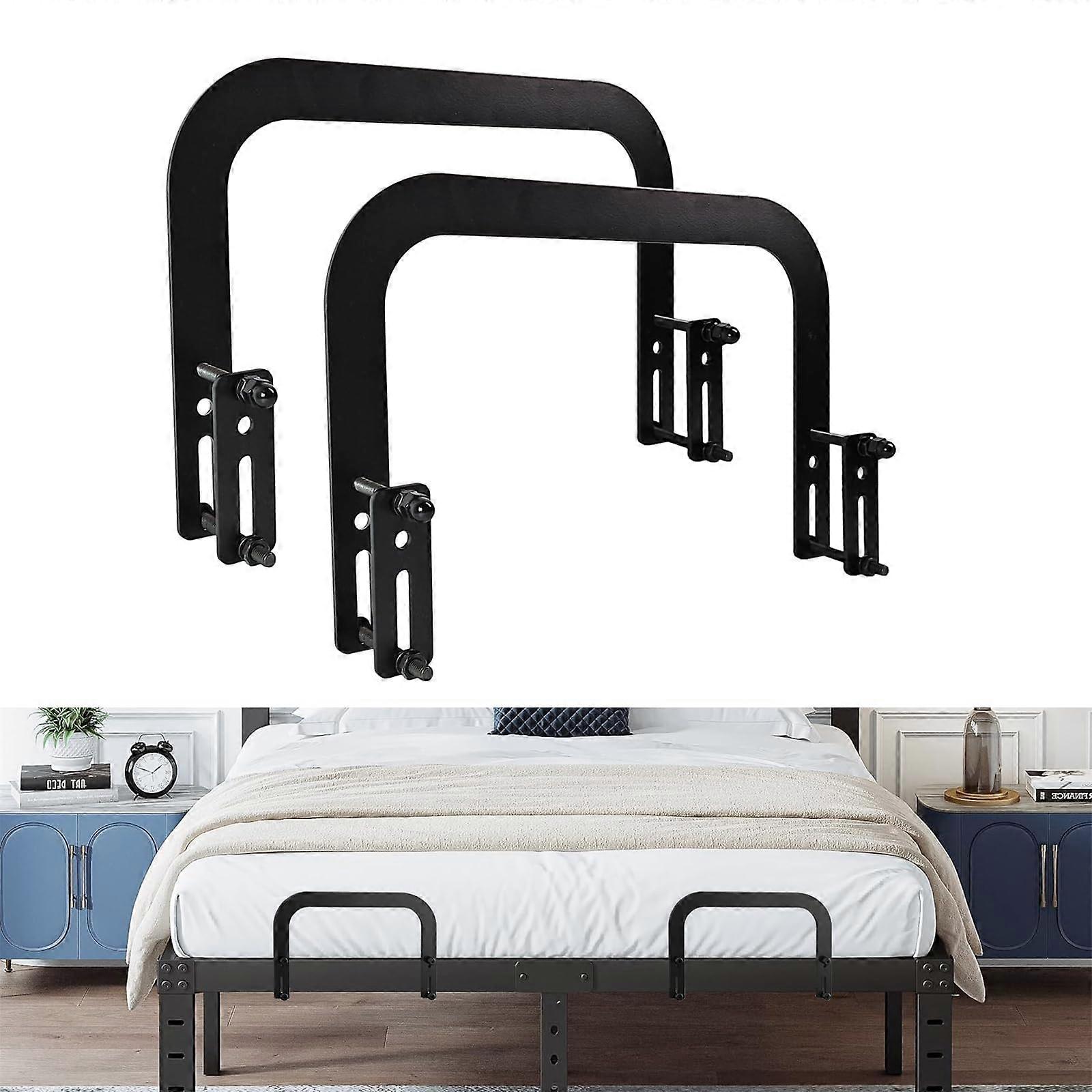 Mattress Slide Stopper Set of 2 Black, Metal Bed Frame Stabilizer Prevents Movement and Noise