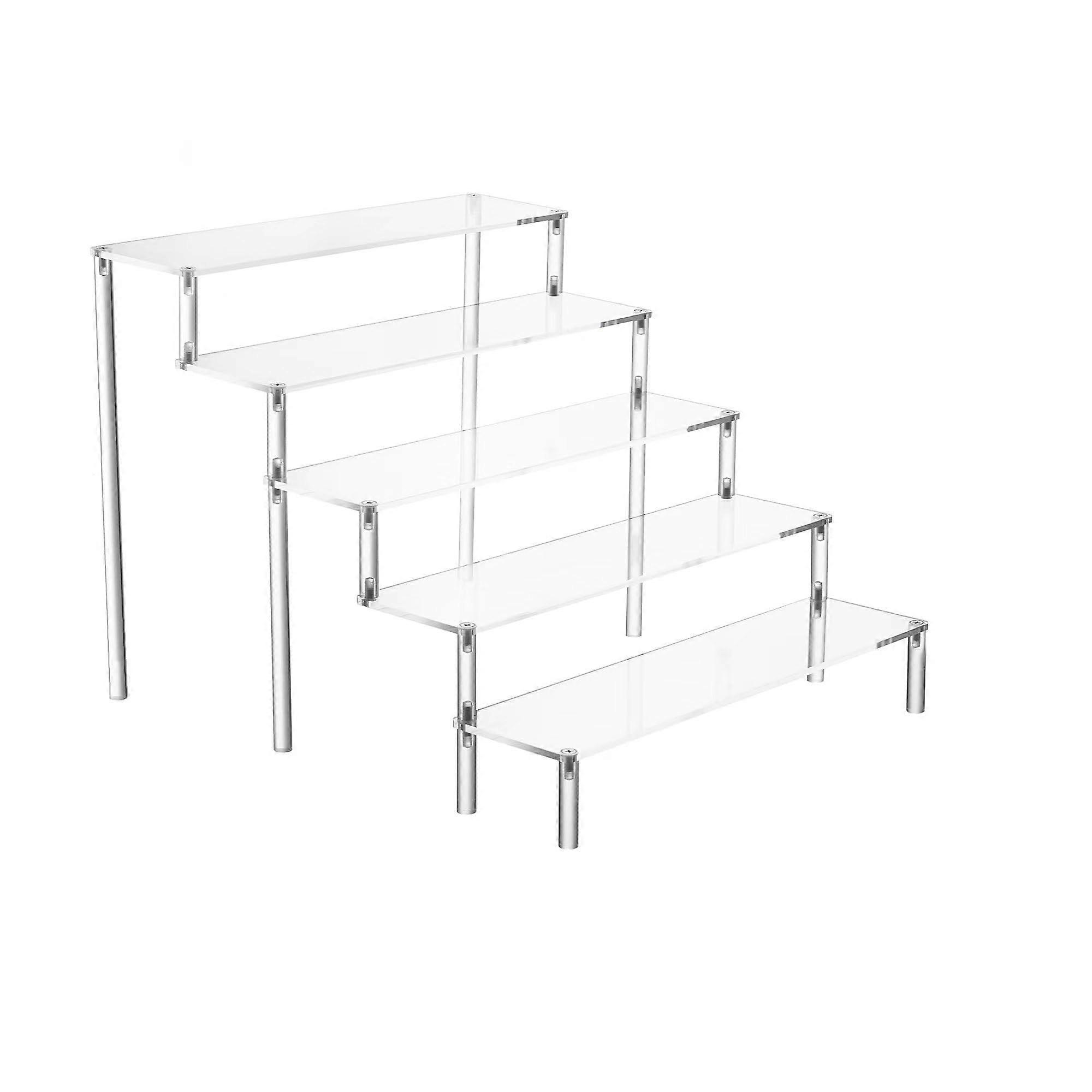 Acrylic Display Stand 5 Tier Clear Riser for Perfumes Cupcakes Figures Desserts Home Decor