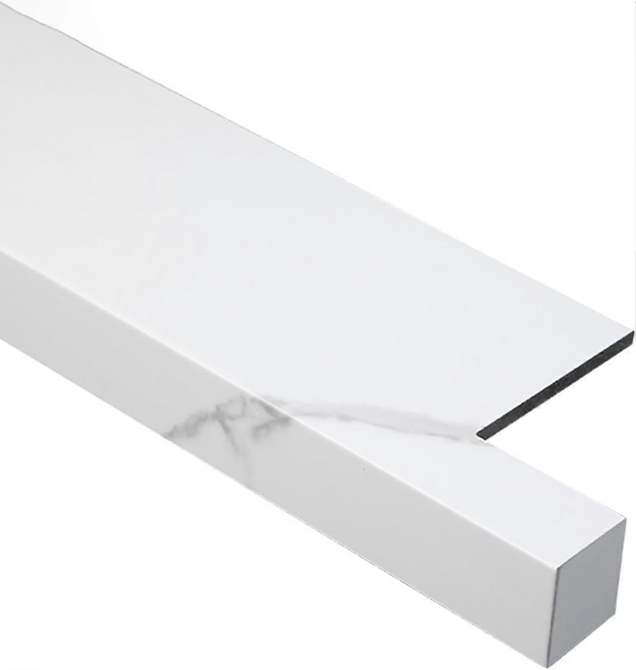 White Window Sill Cover with Nosing, Cuttable ScratchResistant Protector Trim 150x10cm