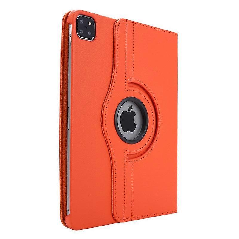 Stylish Case For Ipad 2021 Pro 11 Orange Rotating Litchi Texture Leather