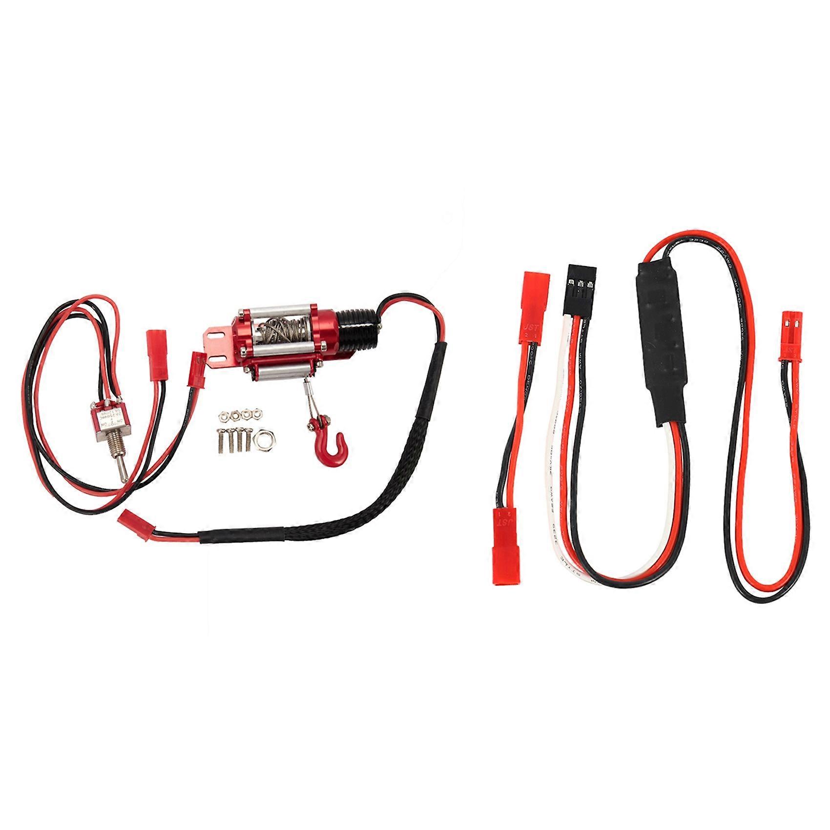 Wired Automatic Simulated Winch with Winch CH3 3 Ways Control Line Panel Receiver Cable,for 1/10 RC Crawler Car