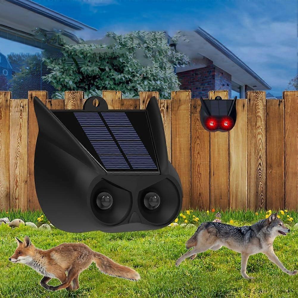 Outdoor Solar Animal Repeller with Motion Sensor Siren, Weatherproof Pest Control (2pcs)