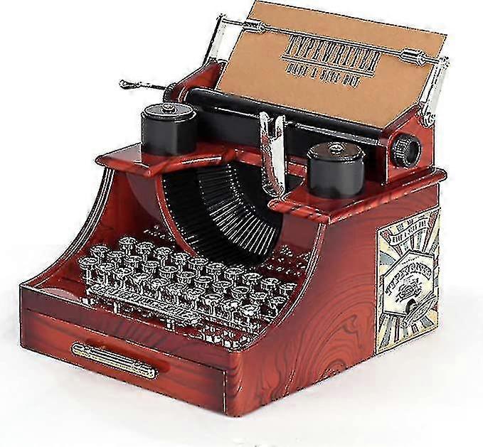 2025 Mini Retro Style Typewriter Clockwork Music Box