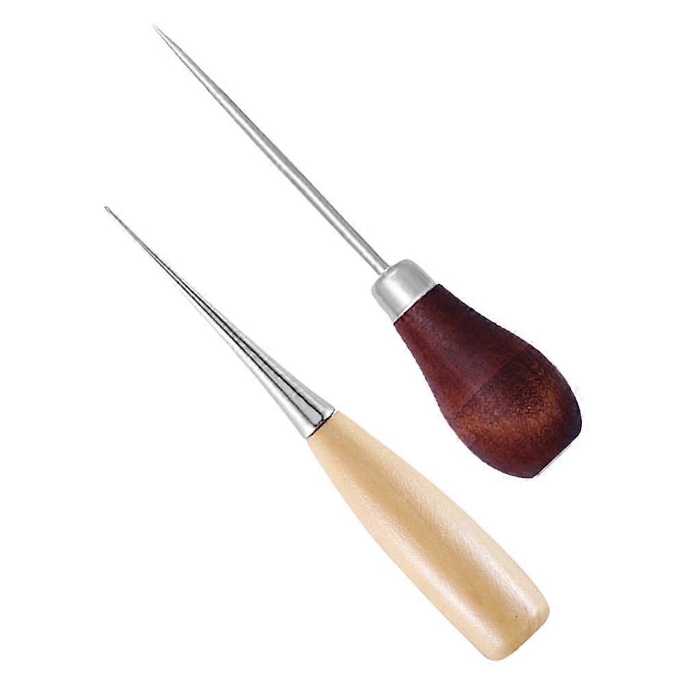 Awl Tool for Craft with 2Pcs Wooden Handle Kit