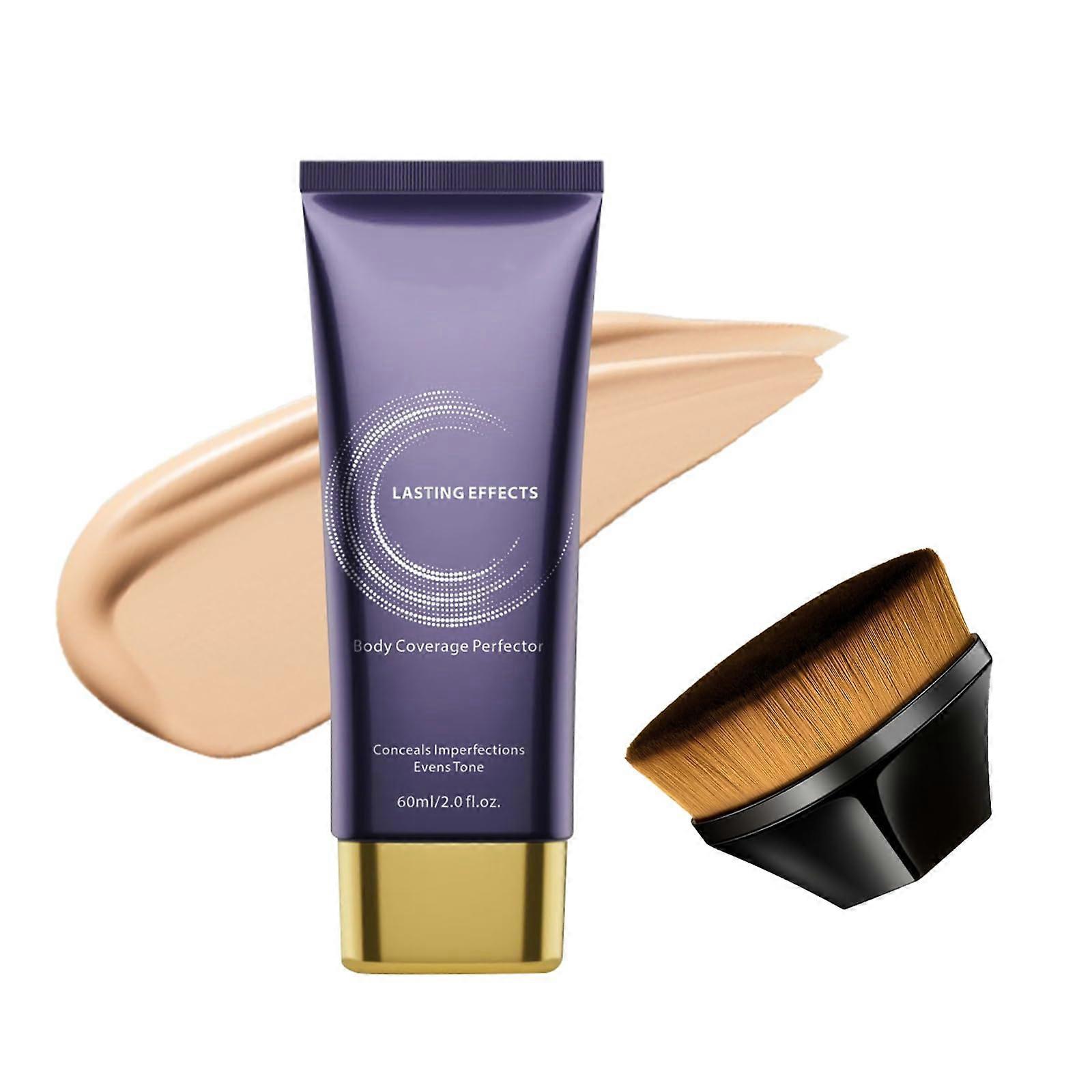 Body Concealer Full Coverage Waterproof SweatProof Tattoo Cover Up with Brush 60ml #1+1
