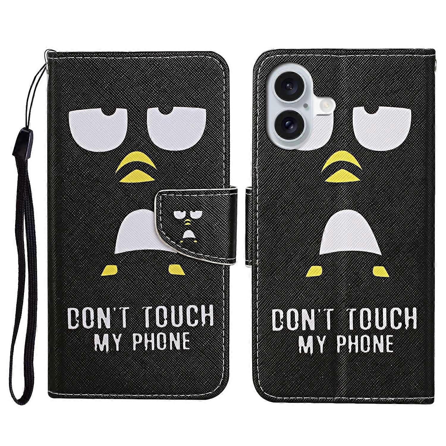 For iPhone 16 Case Pattern Printing Protective Leather Folio Phone Cover