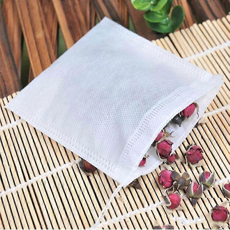 100Pcs Disposable Non-Woven Fabric Tea & Herb Filter Bags with Drawstring