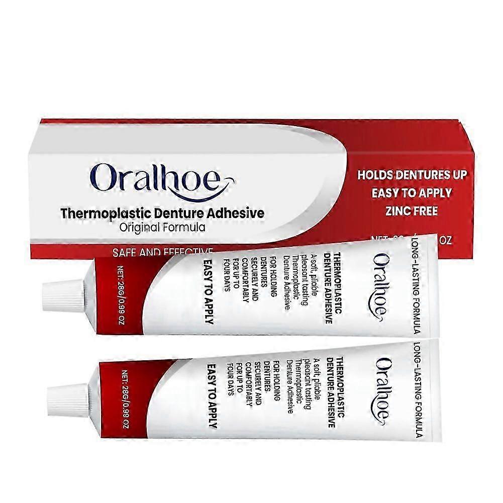 Long Lasting Thermoplastic Denture Adhesive, Refits and Tightens Loose Up