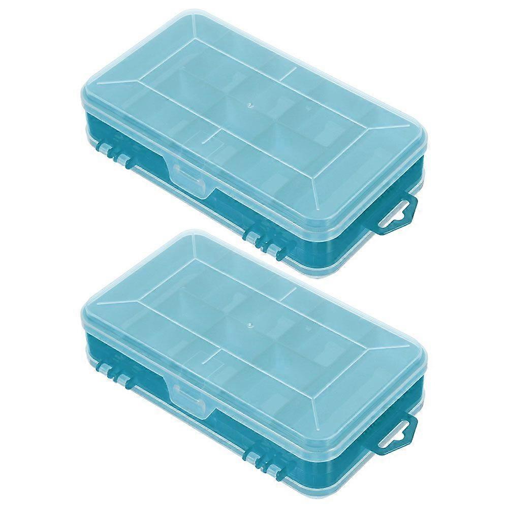 2Pcs Hardware Plastic Storage Box Compartments Storage Box Double Sided Organizer Box for Small Parts