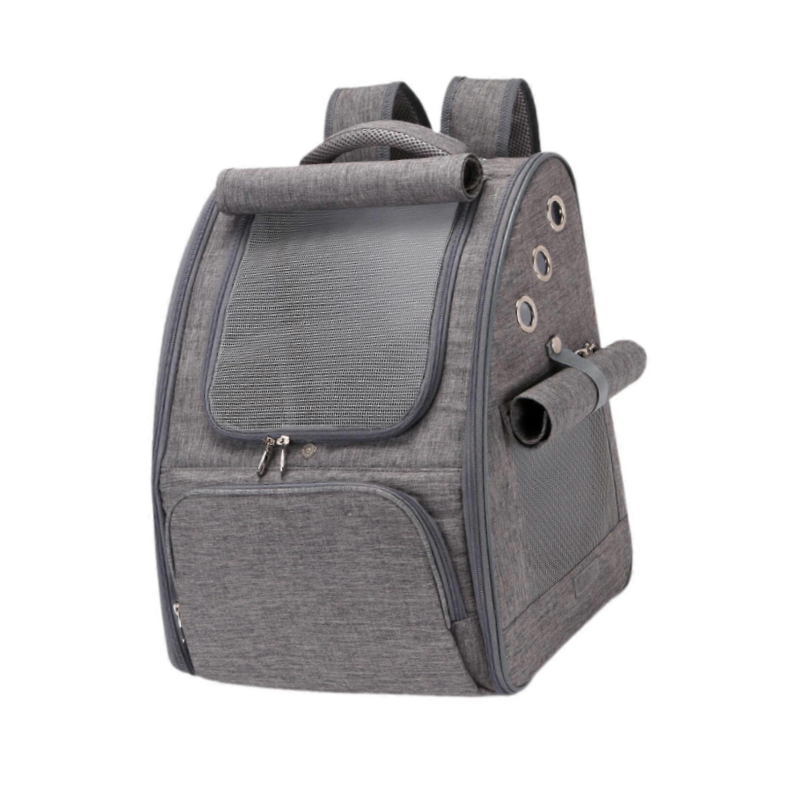 Cat Backpack Carrier with Breathable Ventilation Window, Foldable Pet Travel Backpack for Hiking