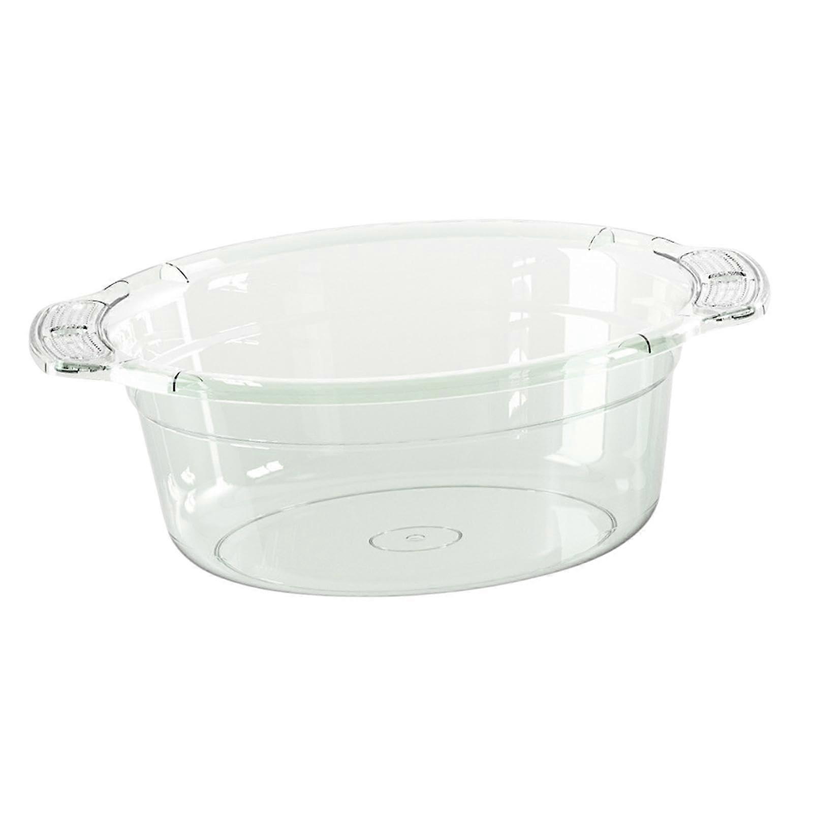 Large Capacity Transparent Wash Basin with Handle for Laundry, Fruits and Cleaning, Stackable Green