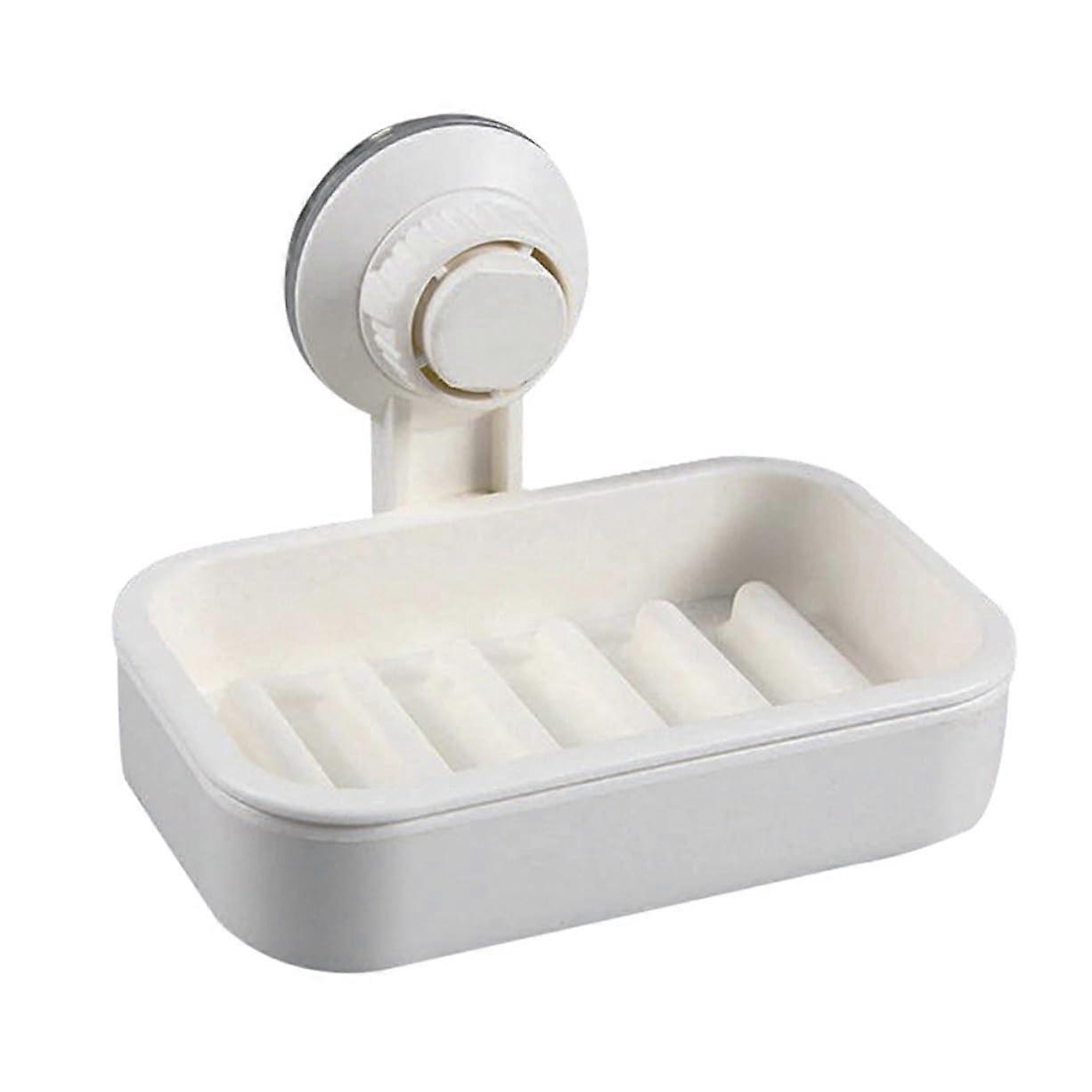Suction Cup Soap Dish Wall Mounted NoDrill Holder for Bathroom and Kitchen Smooth Surfaces