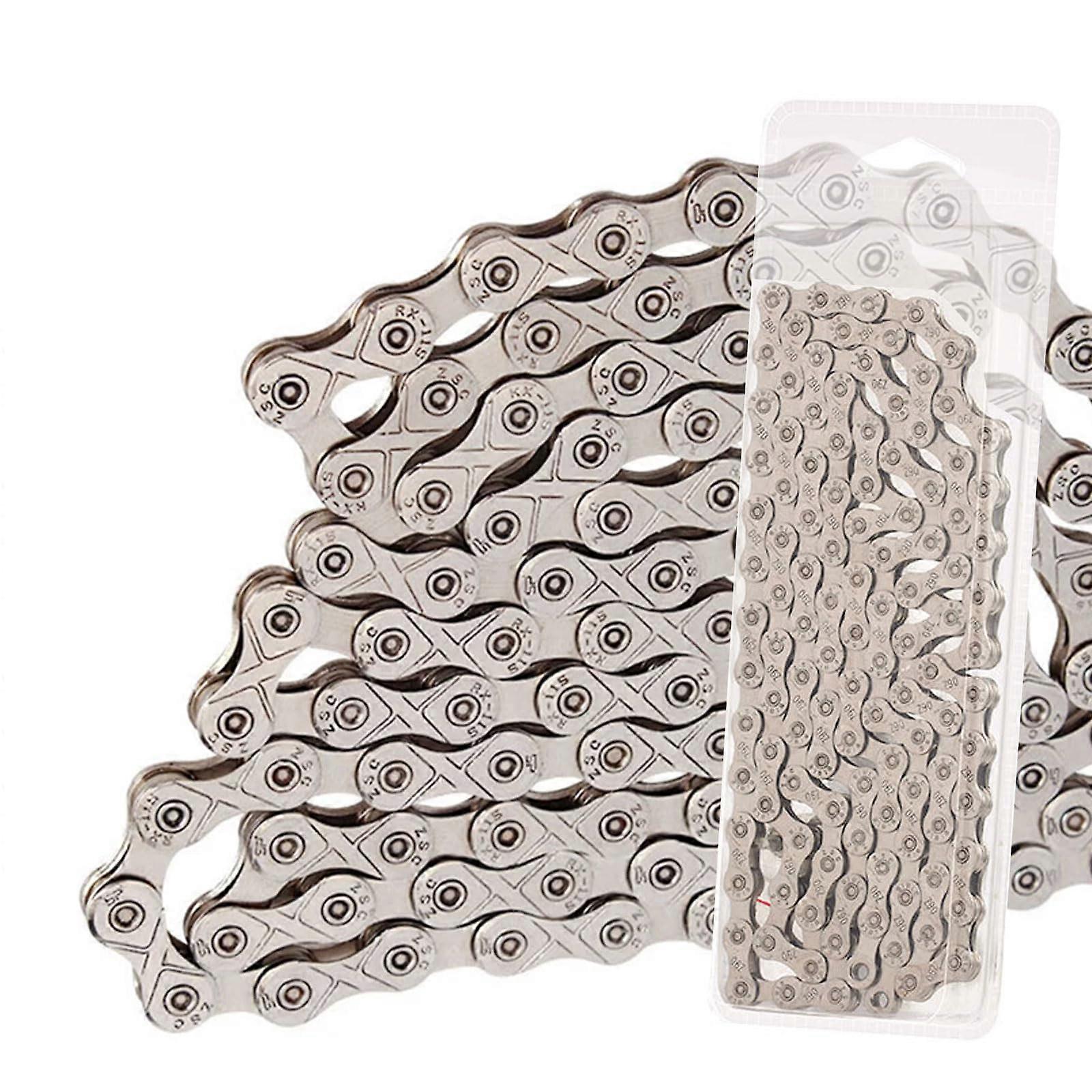 Bicycle Chain 116 Link RustResistant Silver for 612 Speed MTB and Road Bikes