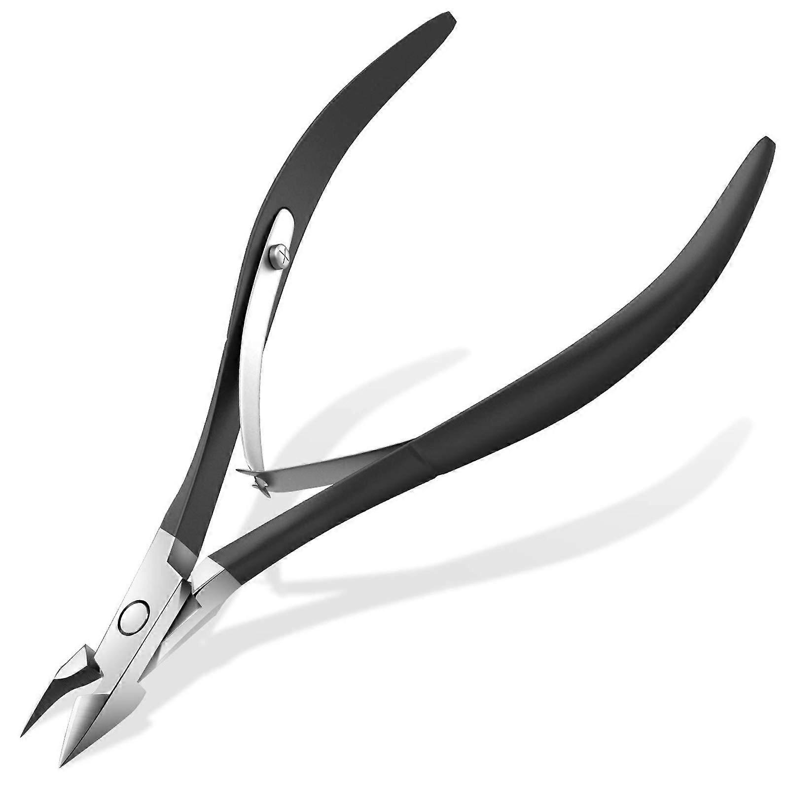 Stainless Steel Cuticle Nipper Black Handle with Longlasting Sharpness and Protective Tip Cover