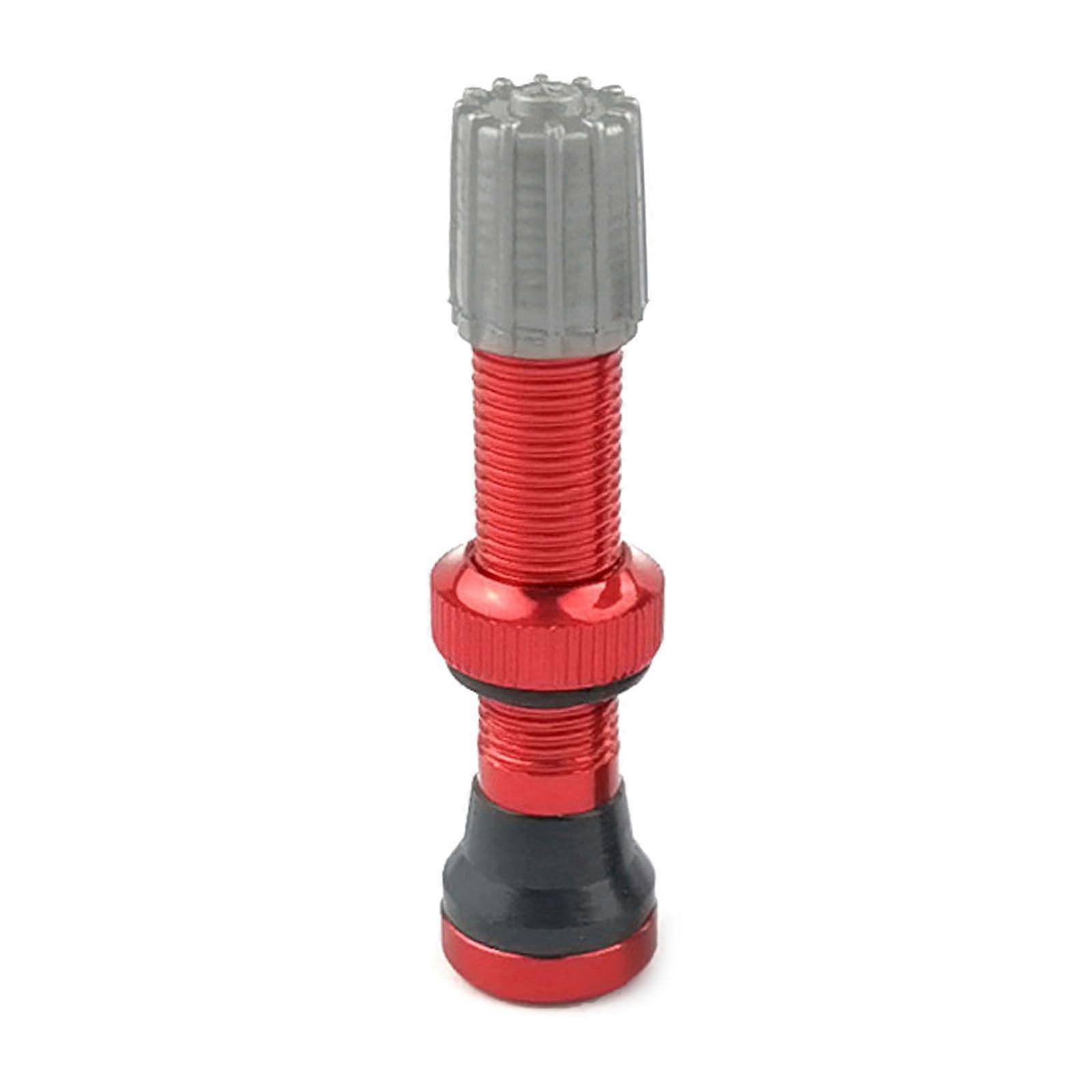 44mm Red Aluminum Presta Valve Stem for Bicycles, Lightweight and Precision Threaded Design
