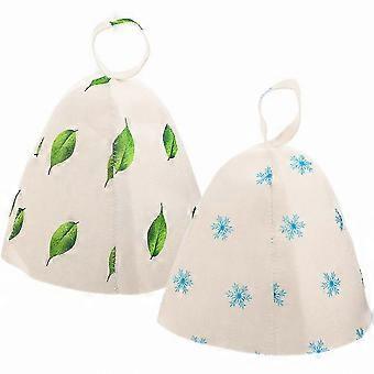2pcs Large Thick Felt Sauna Hats for Women, Durable Bathing Head Covers for Hair Protection, Spa Accessories for Long Hair and Curls