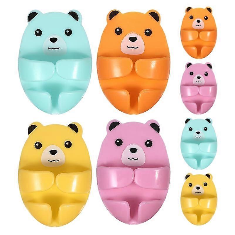 Adhesive Plug Holder 8Pack with Cute Bear Design, NoDrill Wall Cord Organizer for Kitchen
